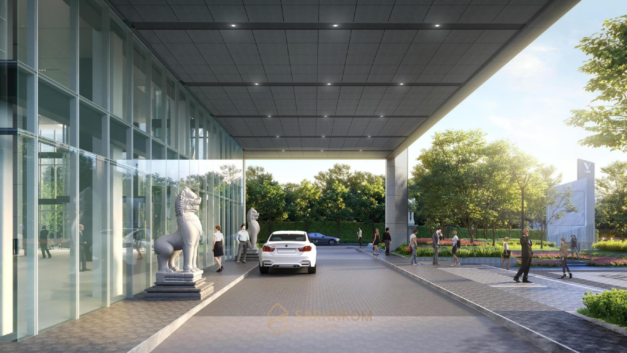 อาคาร วี.วรรณ ทาวเวอร์ (V.ONE TOWER) สำนักงานให้เช่า ติดถนนพระราม 9 กรุงเทพฯ ใกล้รถไฟฟ้าสายสีส้ม MRTA สถานี รฟม.