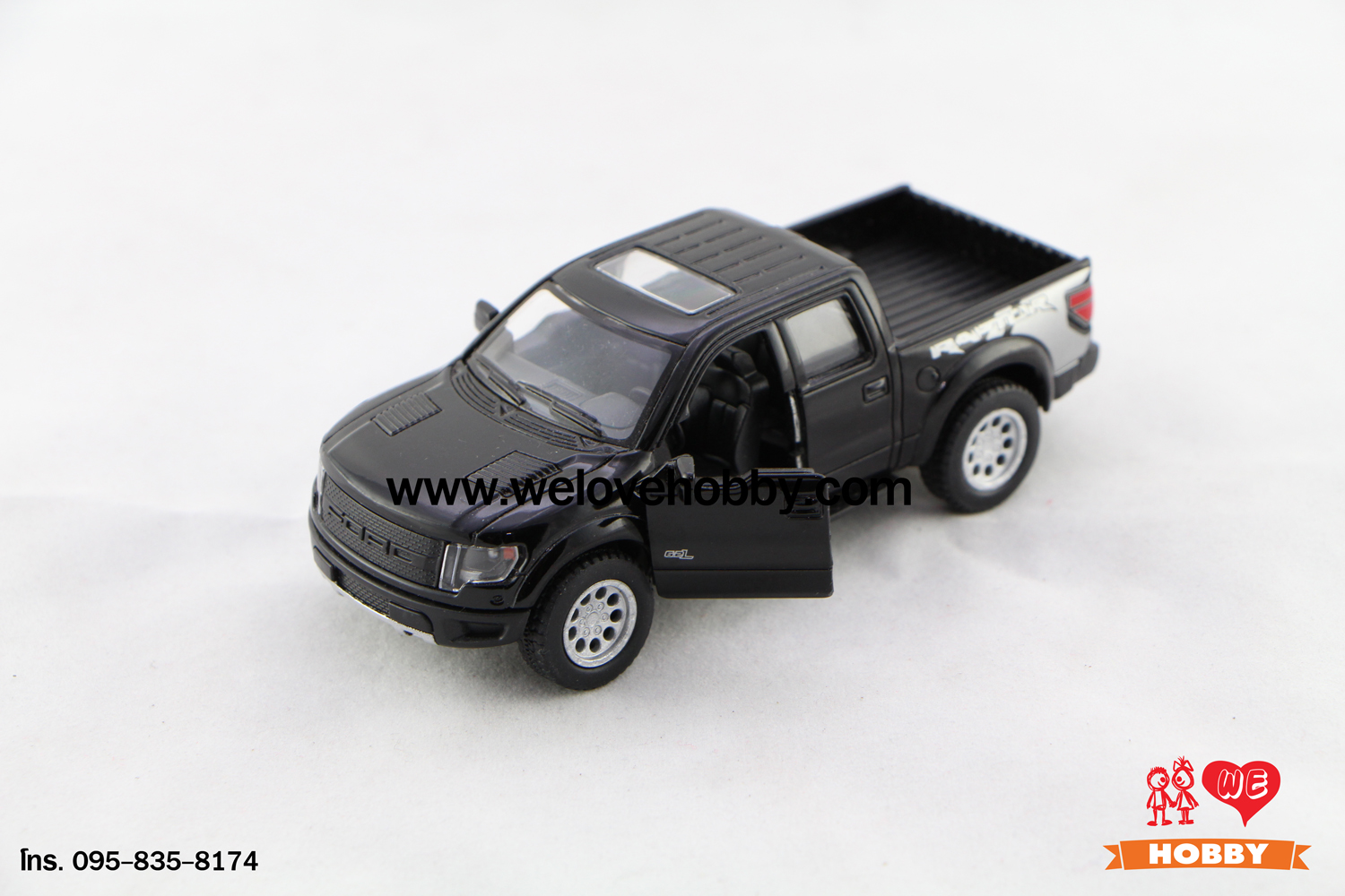 โมเดลรถ 2013 Ford F-150 SVT Raptor SuperCrew สีดำ Scale 1:46