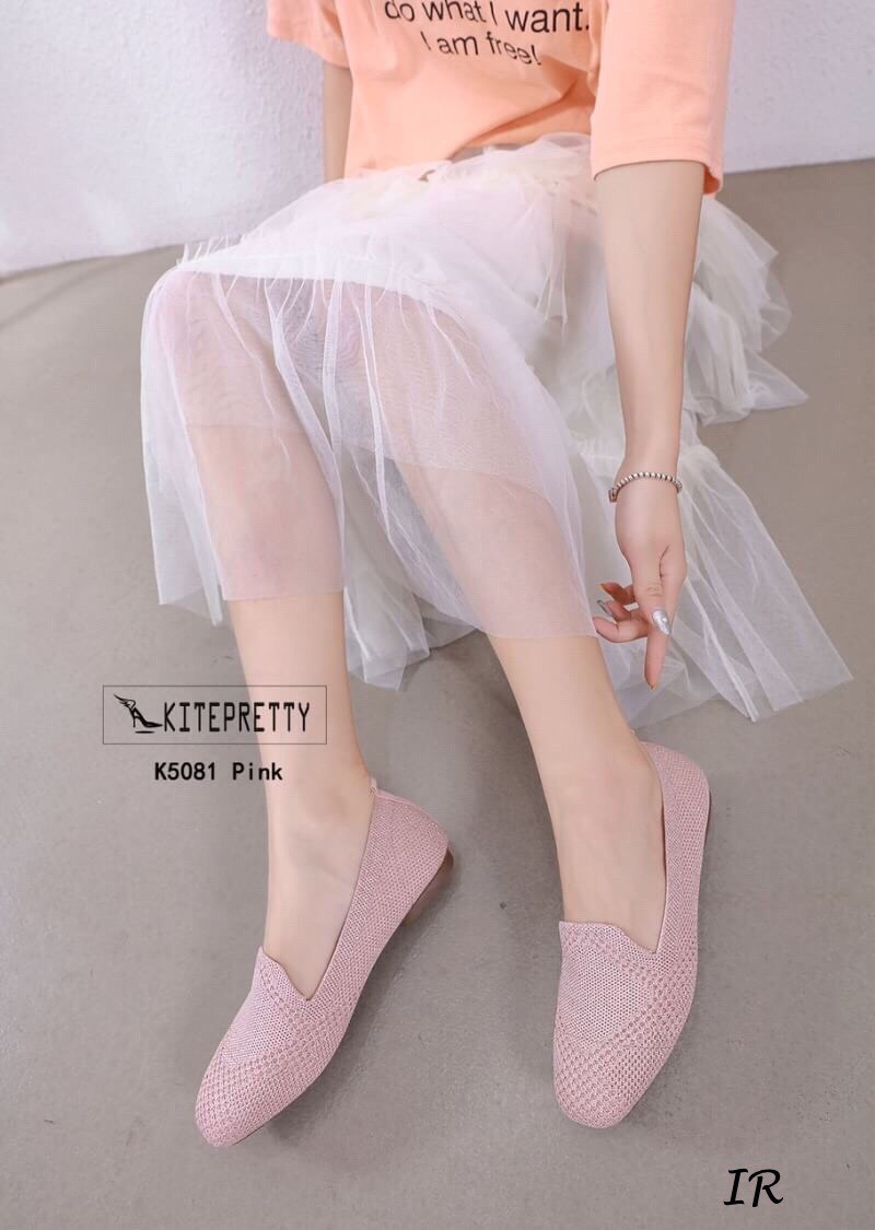 รองเท้าคัทชูไหมพรมนิ่ม (สีชมพู)