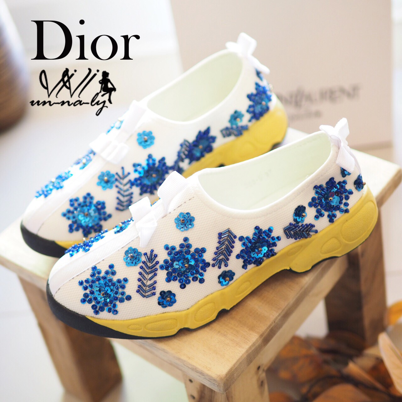 รองเท้า Dior Fusion Sneakers Snow Flake (สีขาว)