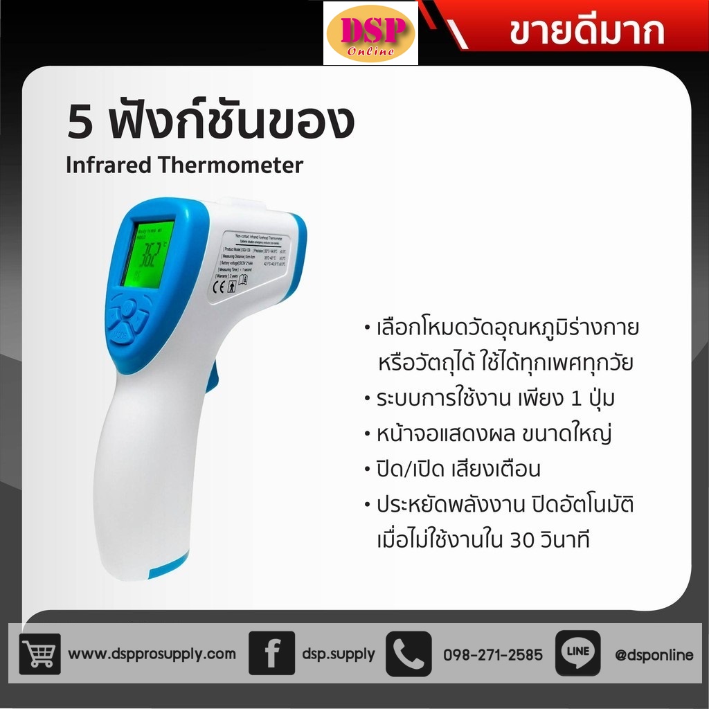 ขายถูก เครื่องวัดอุณหภูมิ NEX Infrared Thermometer GQ129 เครื่องวัดไข้ อินฟราเรด รับประกัน1ปีศูนย์ ⭐️BEST SELLER⭐️ ขายดีอันดับ 1