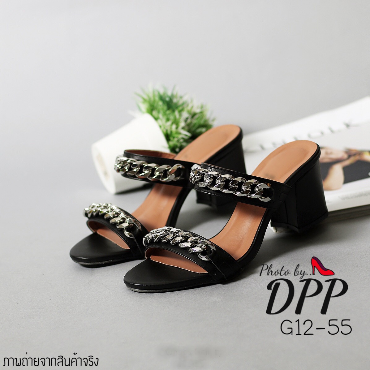 รองเท้าส้นตัน Style Givenchy (สีดำ)
