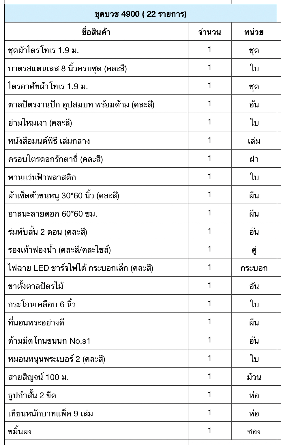 ชุดบวช 4900