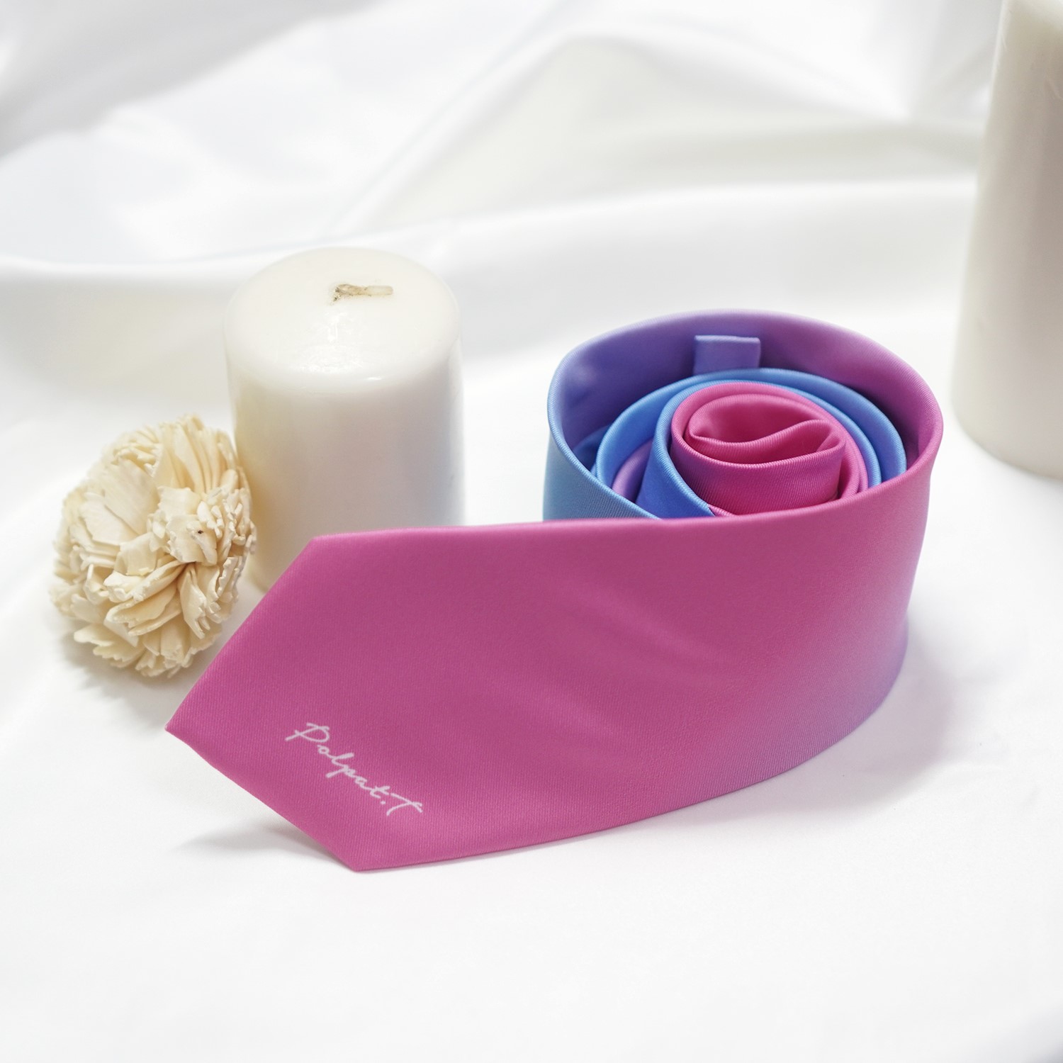 เนคไท สั่งทำใส่ชื่อ ขนาด 3" - Gradient - Blue & Pink