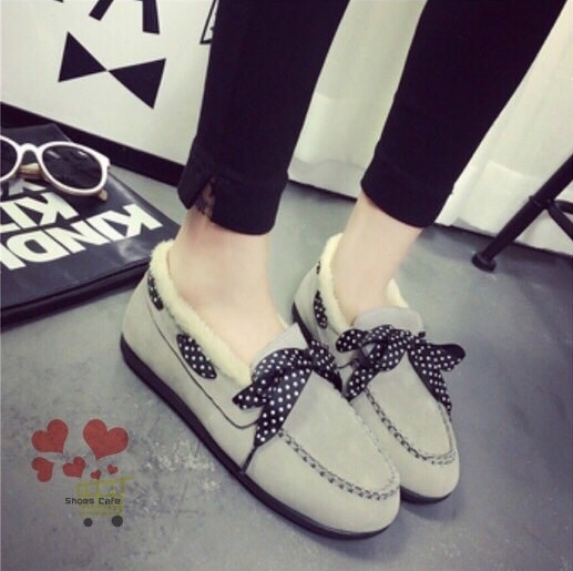 รองเท้าผ้าใบสไตล์ Moccasin (สีเทา)