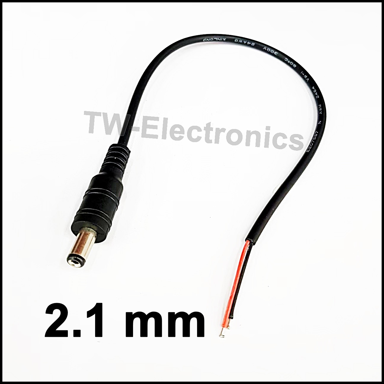สายไฟ DC 2.1mm (ตัวผู้) ท้ายเปลือย (30cm) / DCC2103