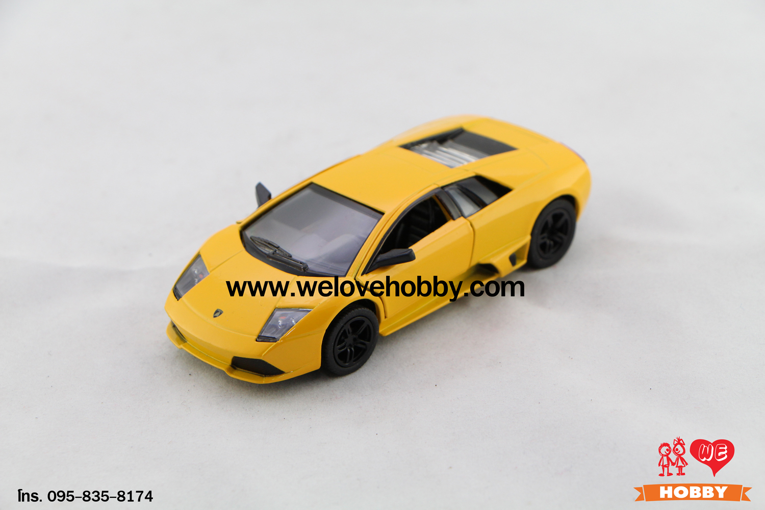 โมเดลรถ Lamborghini Murciélago LP640 สีเหลือง Scale 1:36