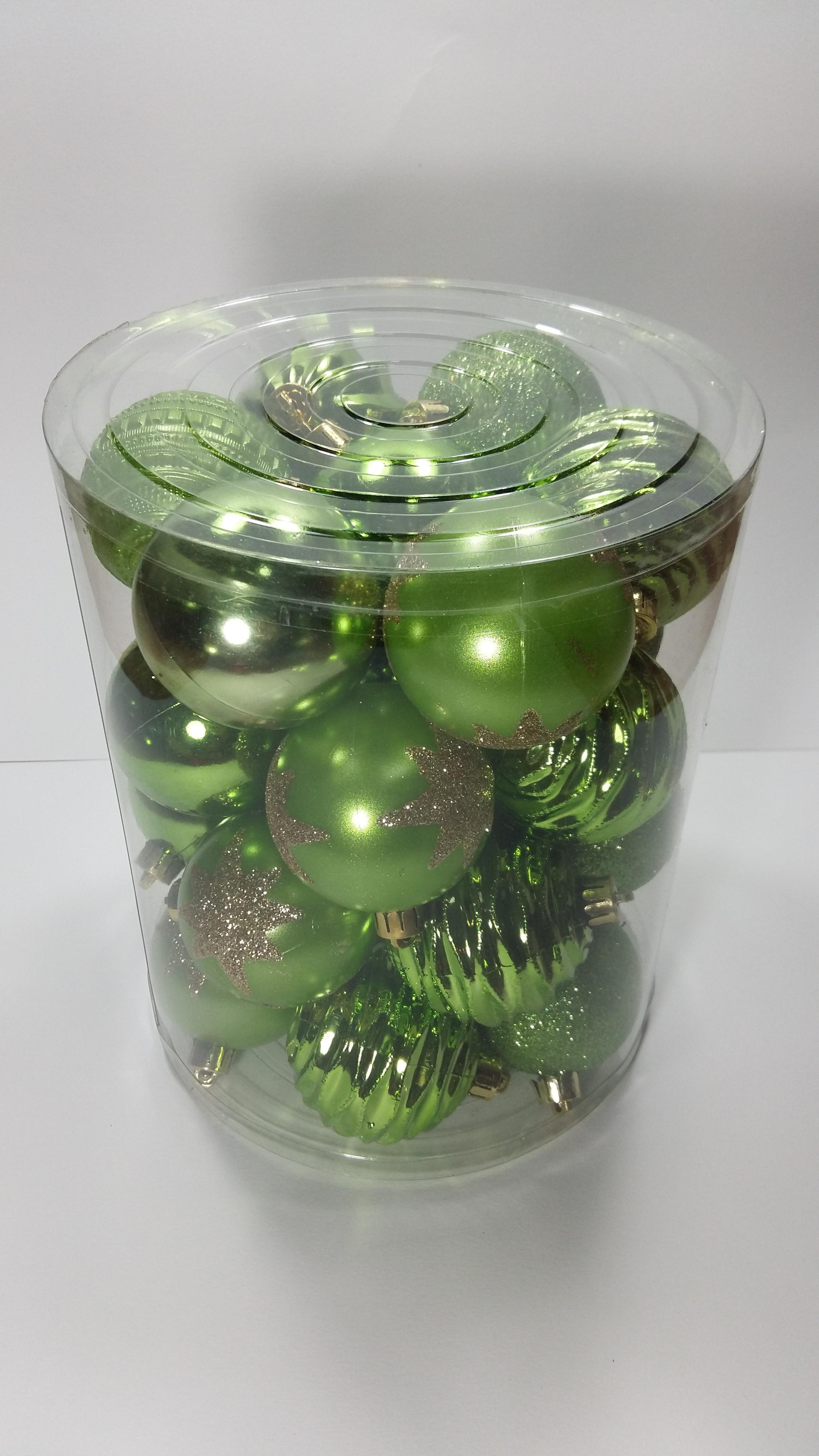 บอล เขียว คละแบบ 55 mm (26 ลูก) Ball Christmas Balls คริสต์มาส
