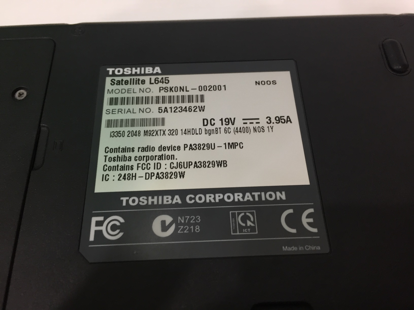 TOSHIBA Satellite L645