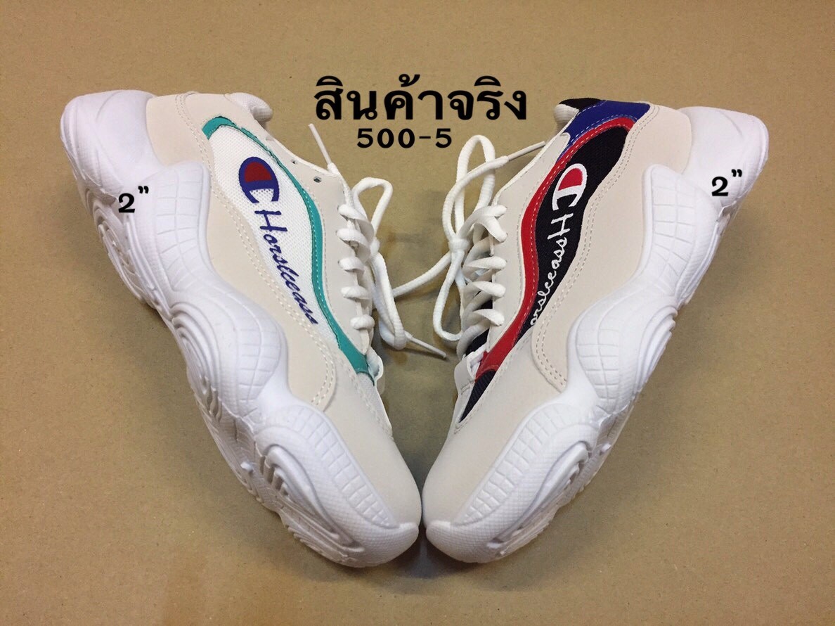 รองเท้าผ้าใบทรง Sportแต่งลายแฟชั่นพาสเทล (สีแดง)