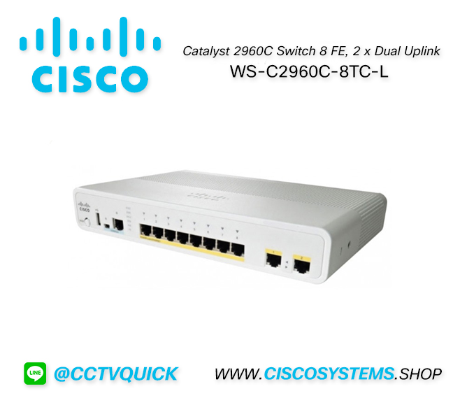 EOL WS-C2960C-8TC-L (Cisco Catalyst 2960C Switch 8 FE, 2 x Dual Uplink,Lan Base) ** WS-C2960L-8TS-LL