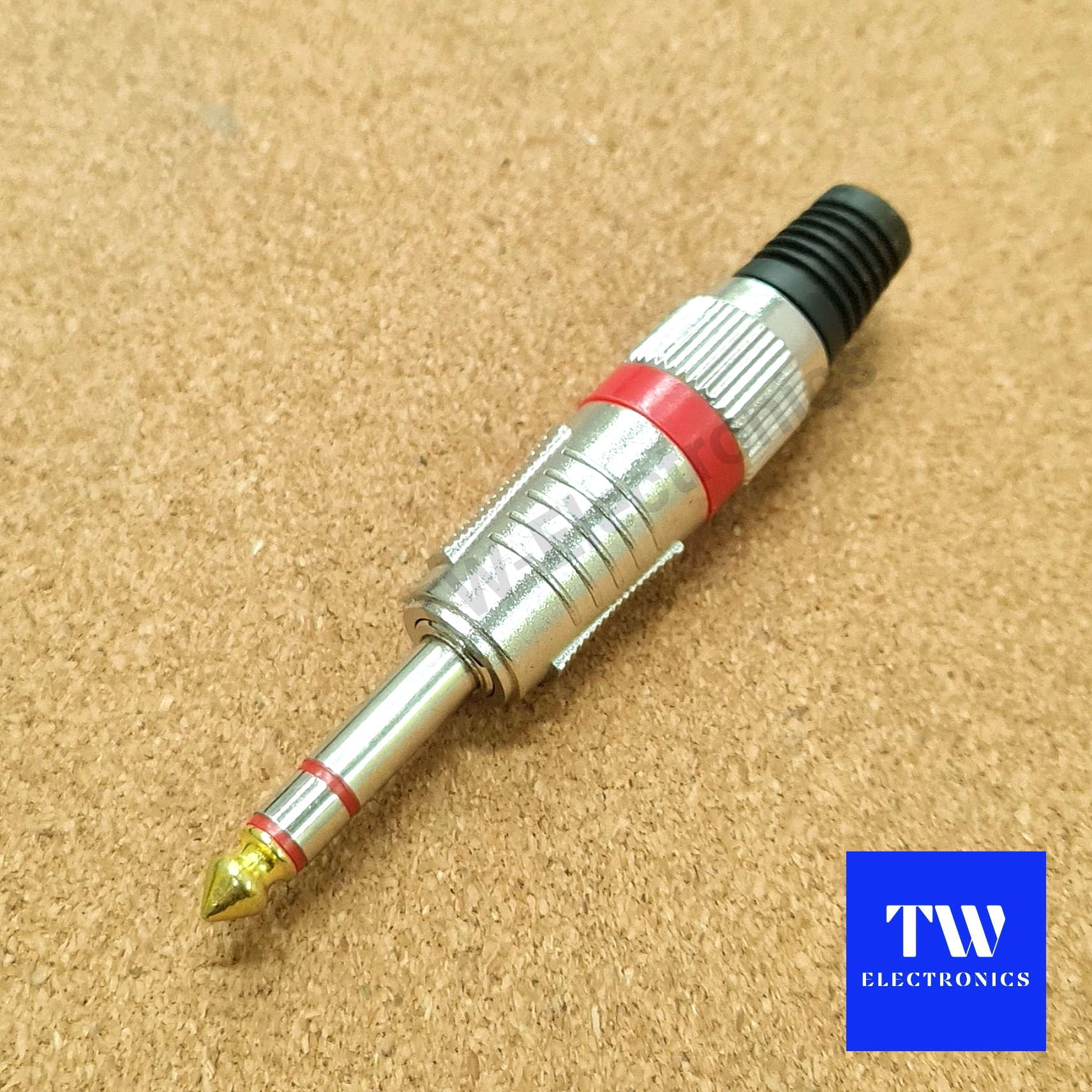 ปลั๊กโฟนสเตอริโอ 6.35 (1/4") คาดสีแดง / MS002SR