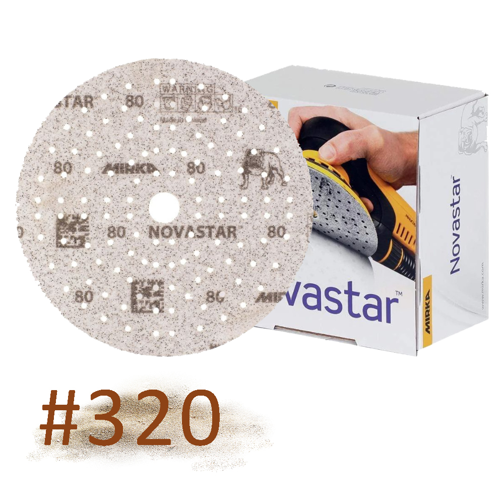 Novastar กระดาษทรายกลม 6นิ้ว 121H เบอร์ #320
