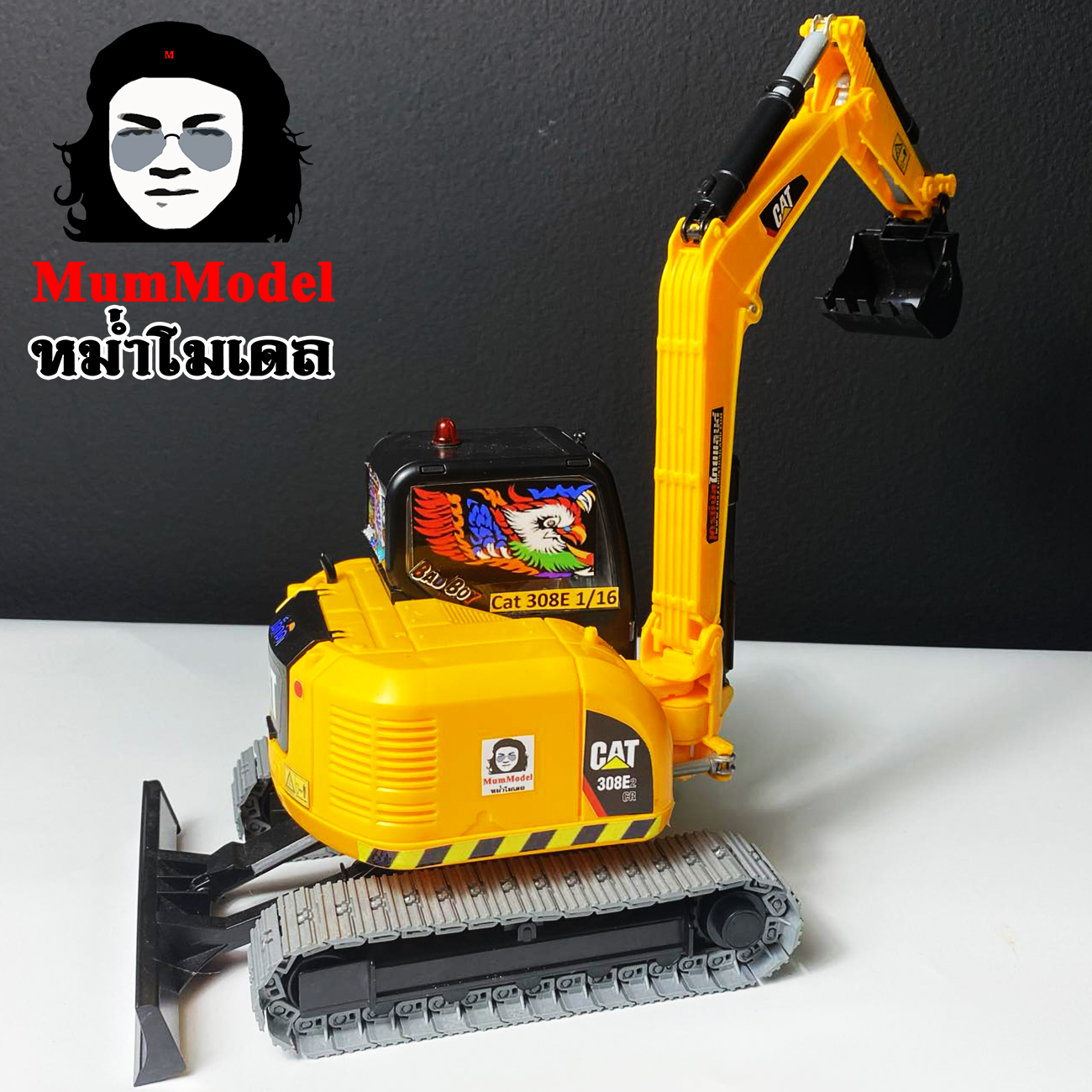 หม่ำโมเดลรถก่อสร้าง โมเดลรถขุดดิน รถแม็คโครเล็ก แคท308อี 1/16 โมเดลสะสม ของเล่นเด็กรถแม็คโคร ไม่ใช่รถขุดบังคับ รถขุดของเล่น excavator toy