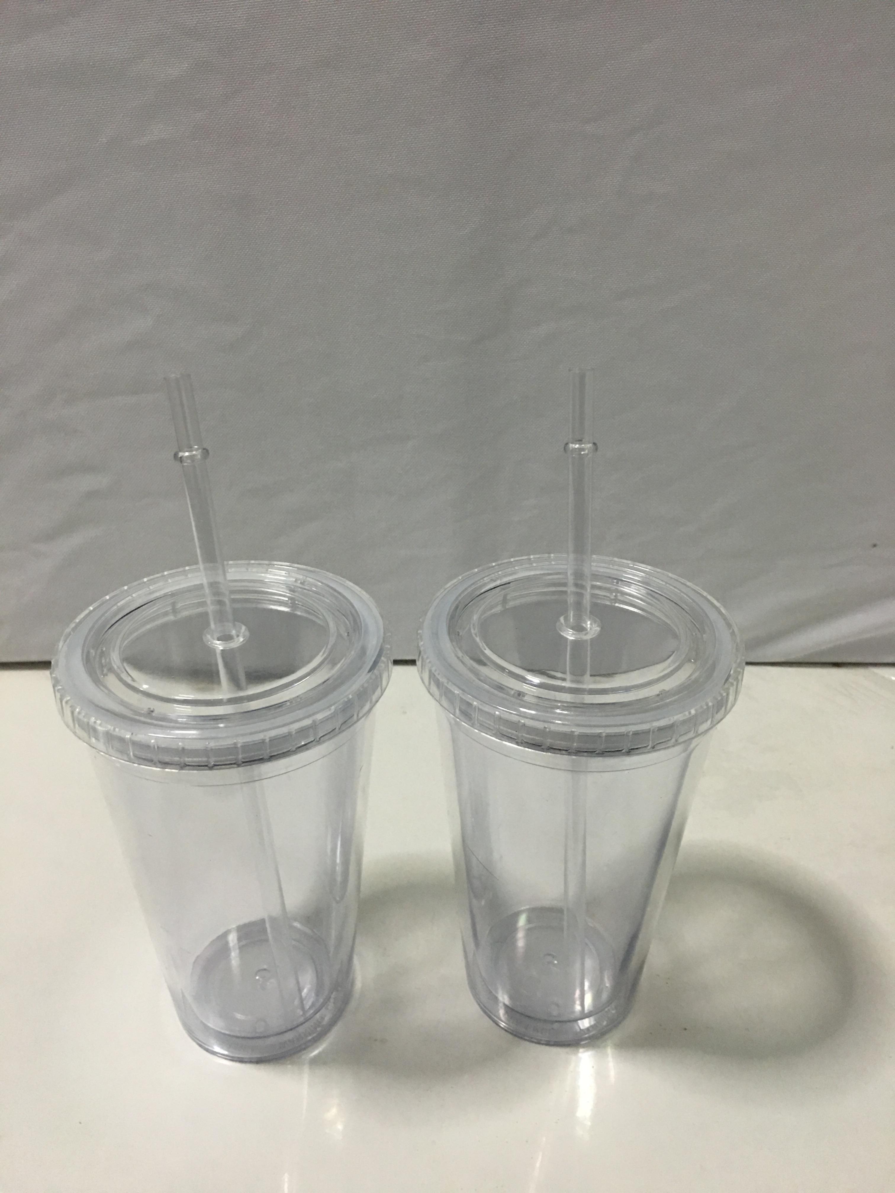 แก้วนํ้า พลาสติก 2 ชั้น 450 ml รหัส 1001