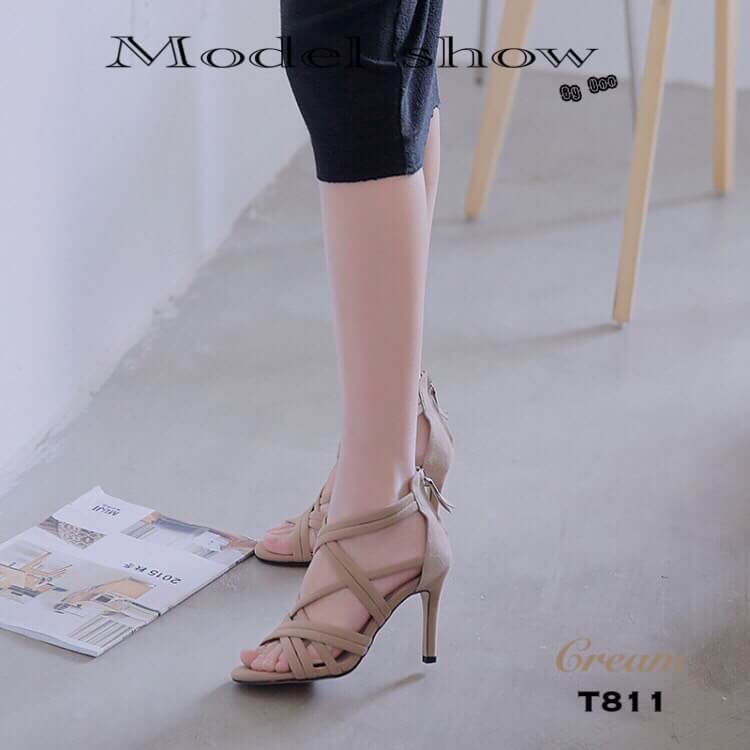 รองเท้า Zara Criss Cross High Heel Sandal (สีแดง)