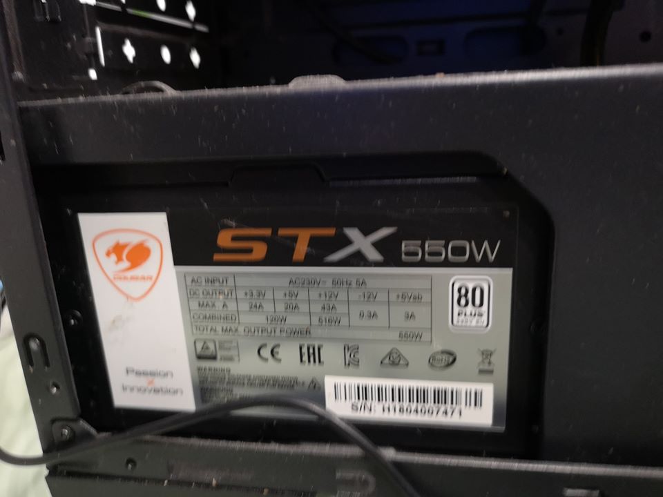 i5-8400 RAM8 GTX1060 6GB. JIB 12/2018