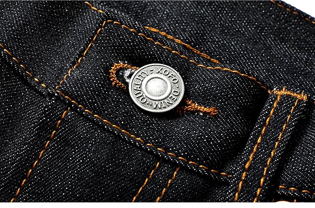 001048 กางเกงยีนส์ XOFO Selvage Denim สไตล์วินเทจ ปักกระเป๋าหลัง Harajuku Straight loose ผ้าริมแดง Size 28-36