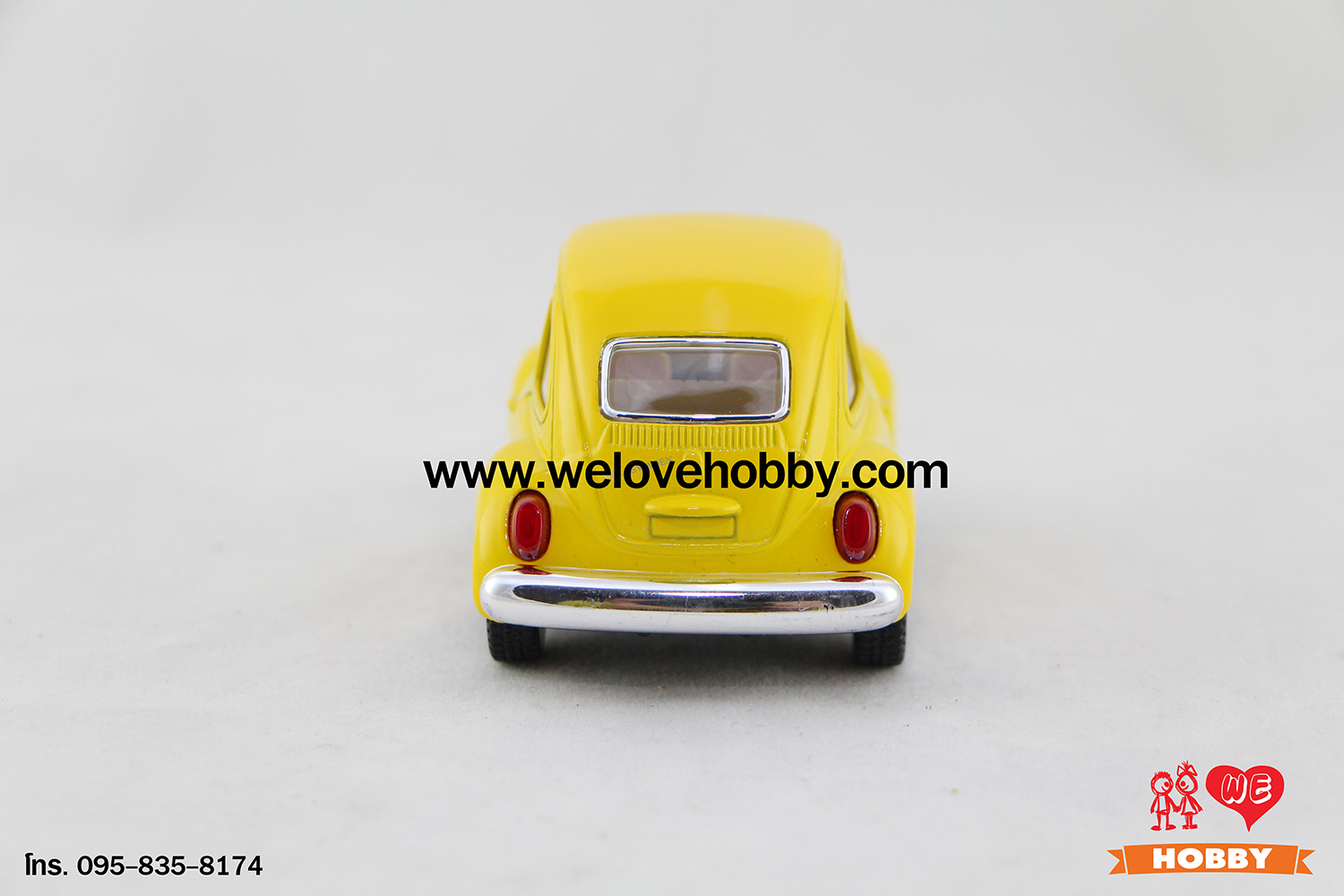 โมเดลรถคลาสสิค 1967 Volkswagen Classical Beetle ไซส์เล็ก สีเหลือง