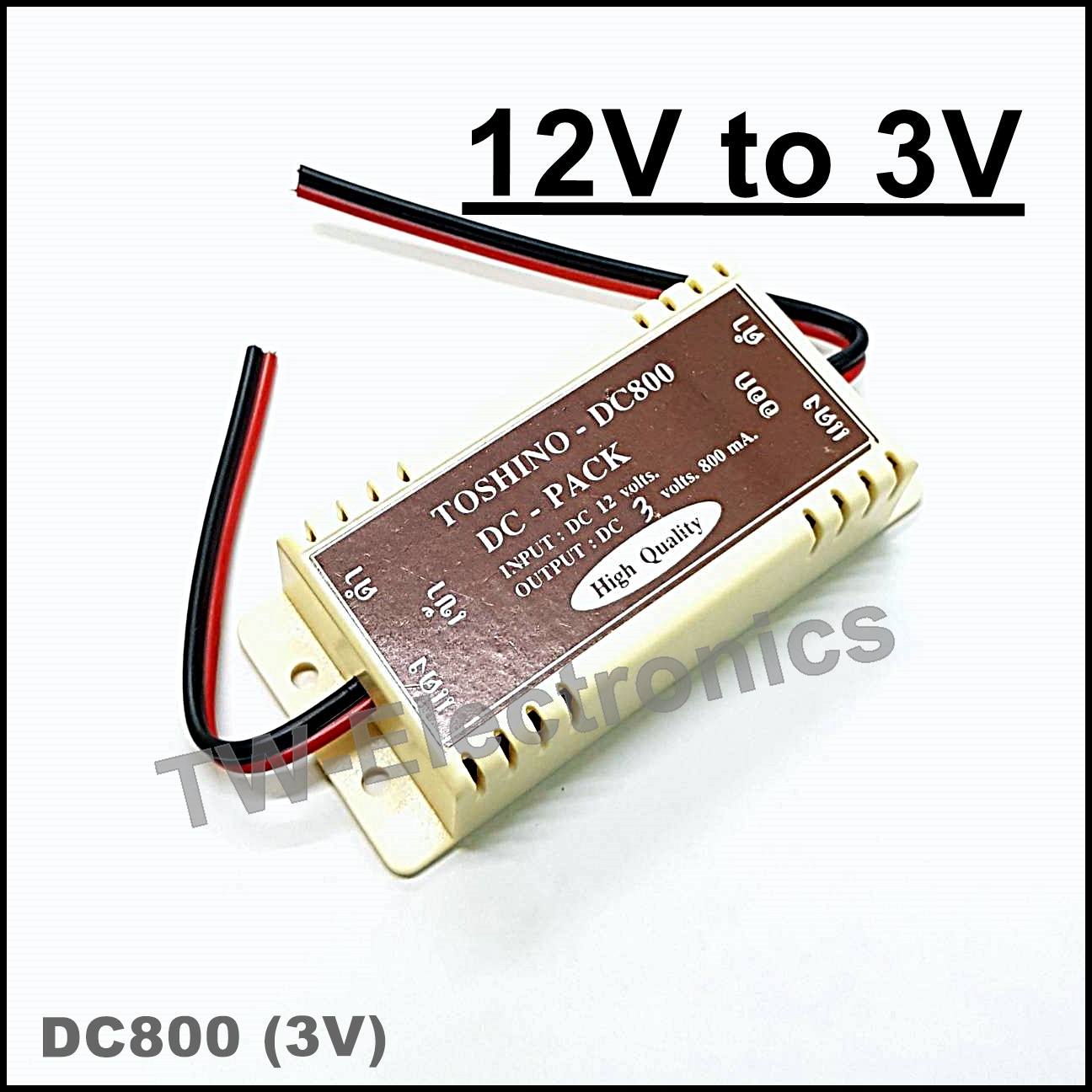 DC Adapter 12V to 3V 800mA. / DC800 (3V)