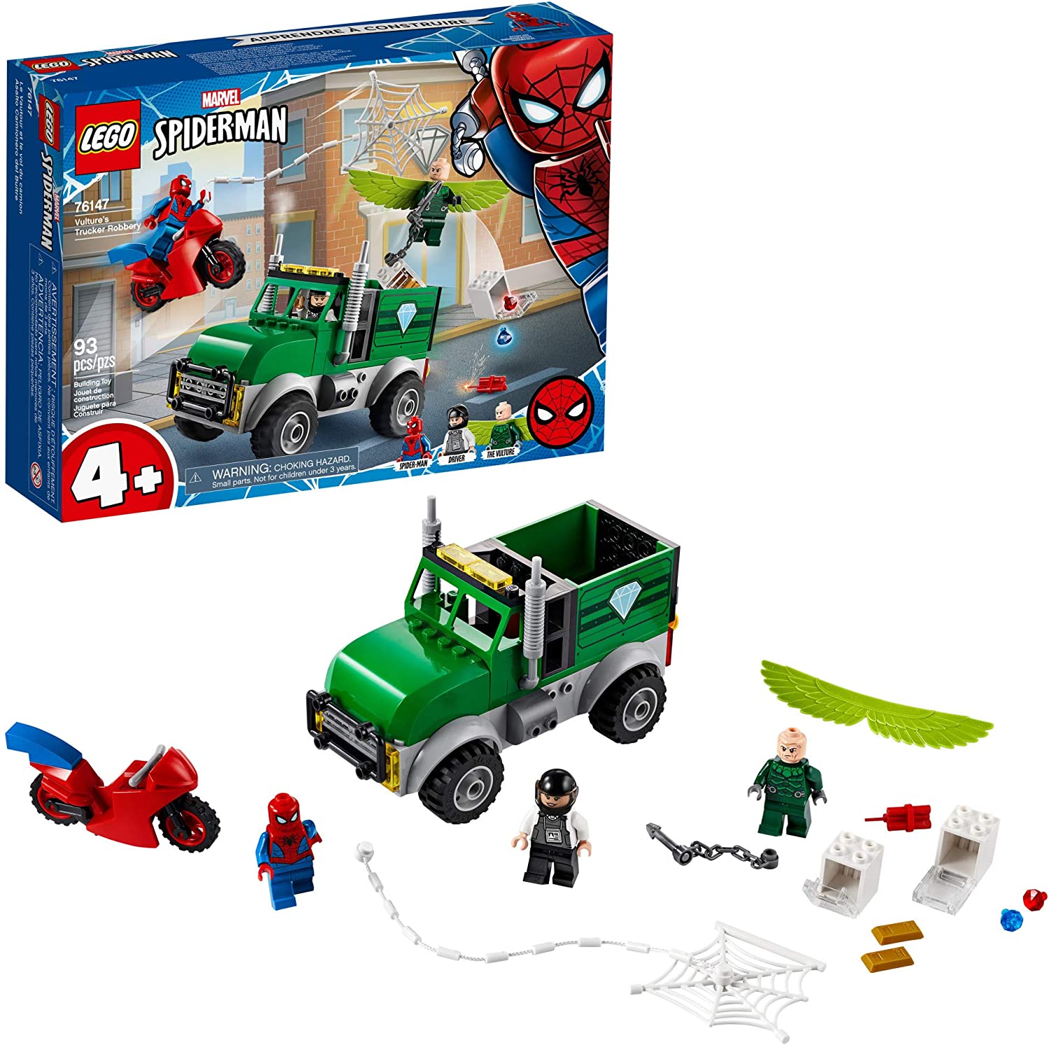 LEGO ตัวต่อเสริมทักษะ มาร์เวล สไปเดอร์-แมน Marvel Spider-Man : Vulture's Trucker Robbery รุ่น 76147
