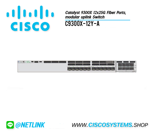 C9300X-12Y-A (Catalyst 9300X 12x25G Fiber Ports, modular uplink Switch)