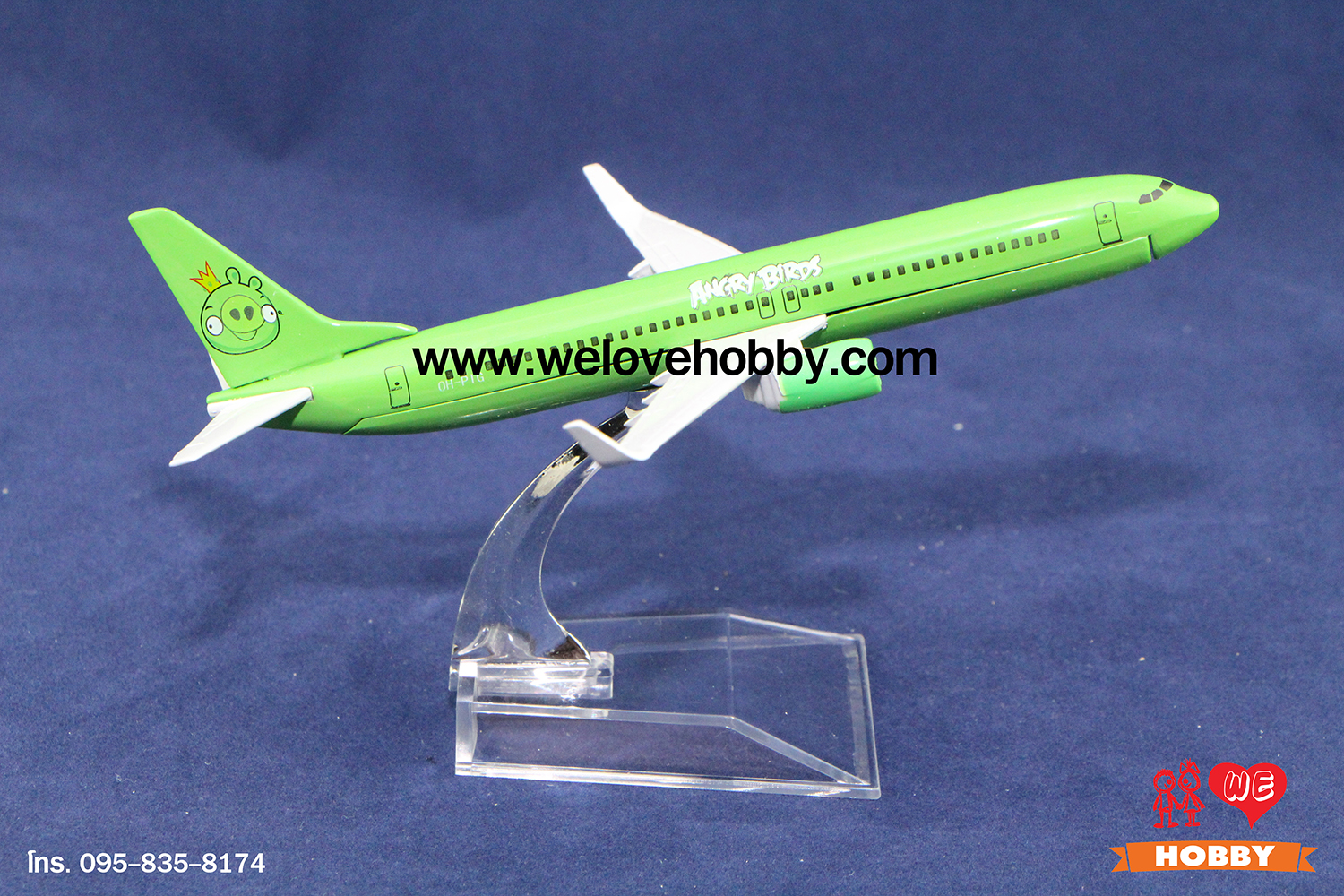 โมเดลเครื่องบิน Nok Air นกแอร์ ลาย Angry Birds สีเขียว ประเทศไทย