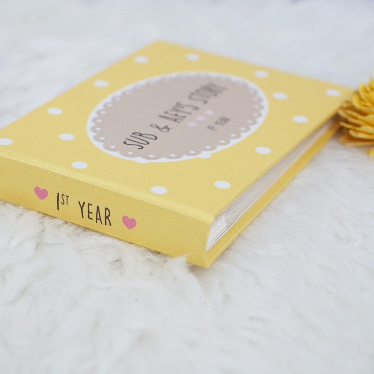 อัลบั้มสั่งทำใส่ชื่อ ลาย Polka Dot - Oval Label