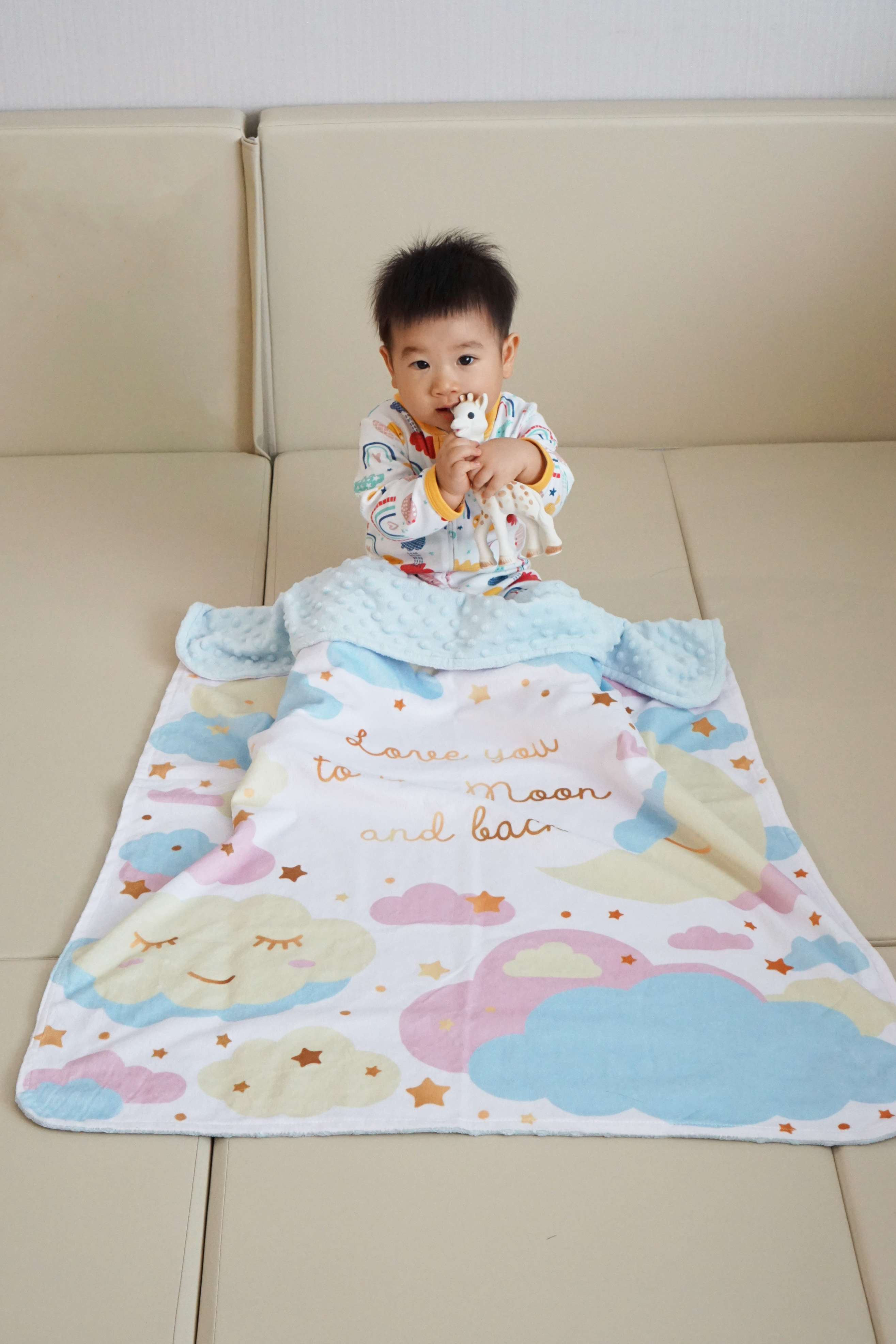 ผ้าห่ม Minky 75x100cm พร้อมส่ง ลาย Moon