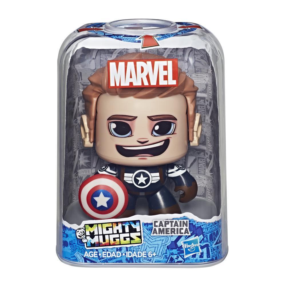 Hasbro Marvel Avengers Mighty Muggs Captain America ฮาสโบร มาร์เวล อเวนเจอร์ส ไมตี้ มักส์ กัปตัน อเมริกา ตุ๊กตาเปลี่ยนหน้าได้ ลิขสิทธิ์แท้
