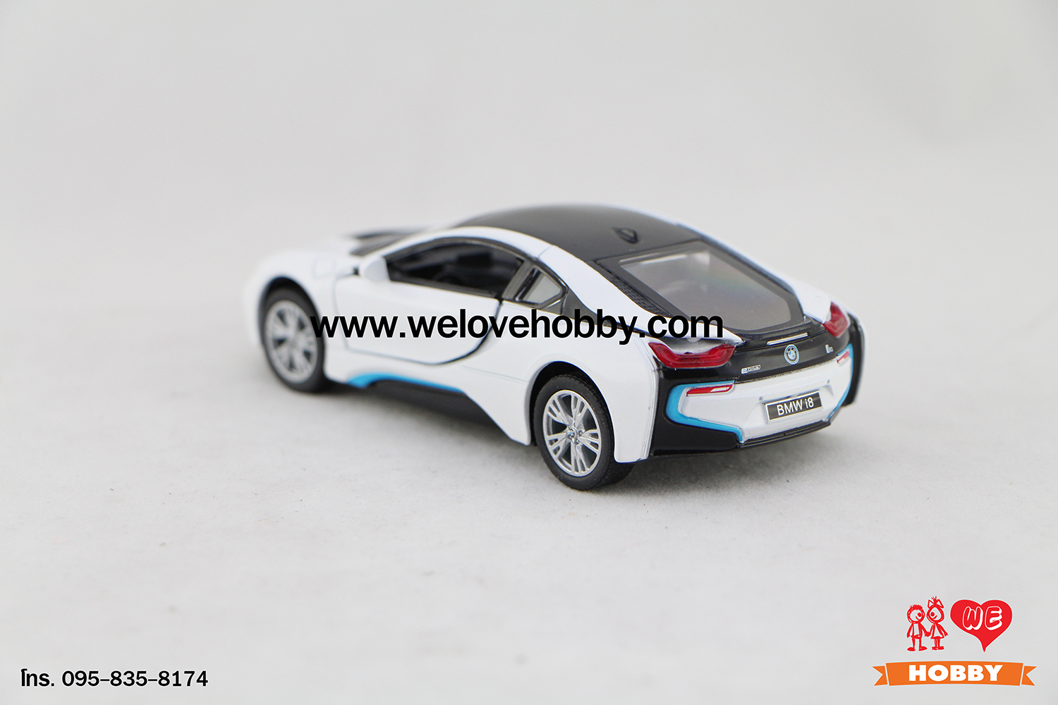 โมเดลรถซุปเปอร์ คาร์ BMW i8 สีขาว Scale 1:36