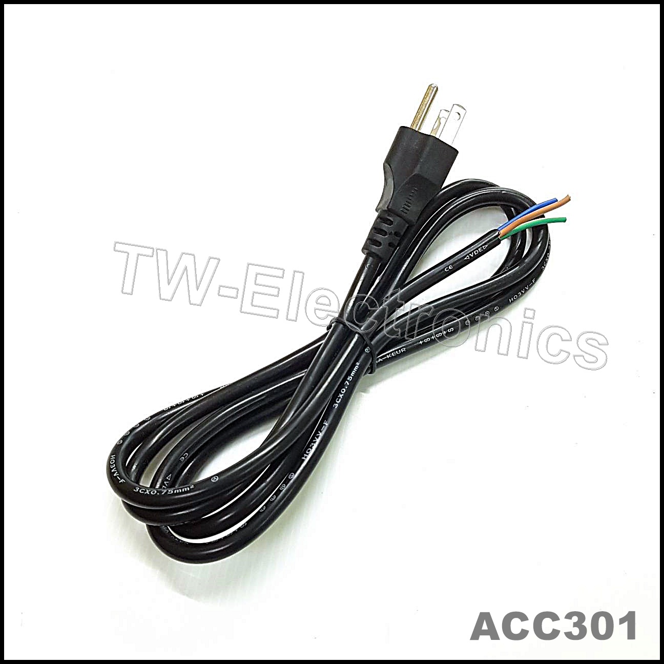 สายไฟ H03VV-F / VDE-ท้ายเปลือย (1.80m) / ACC301