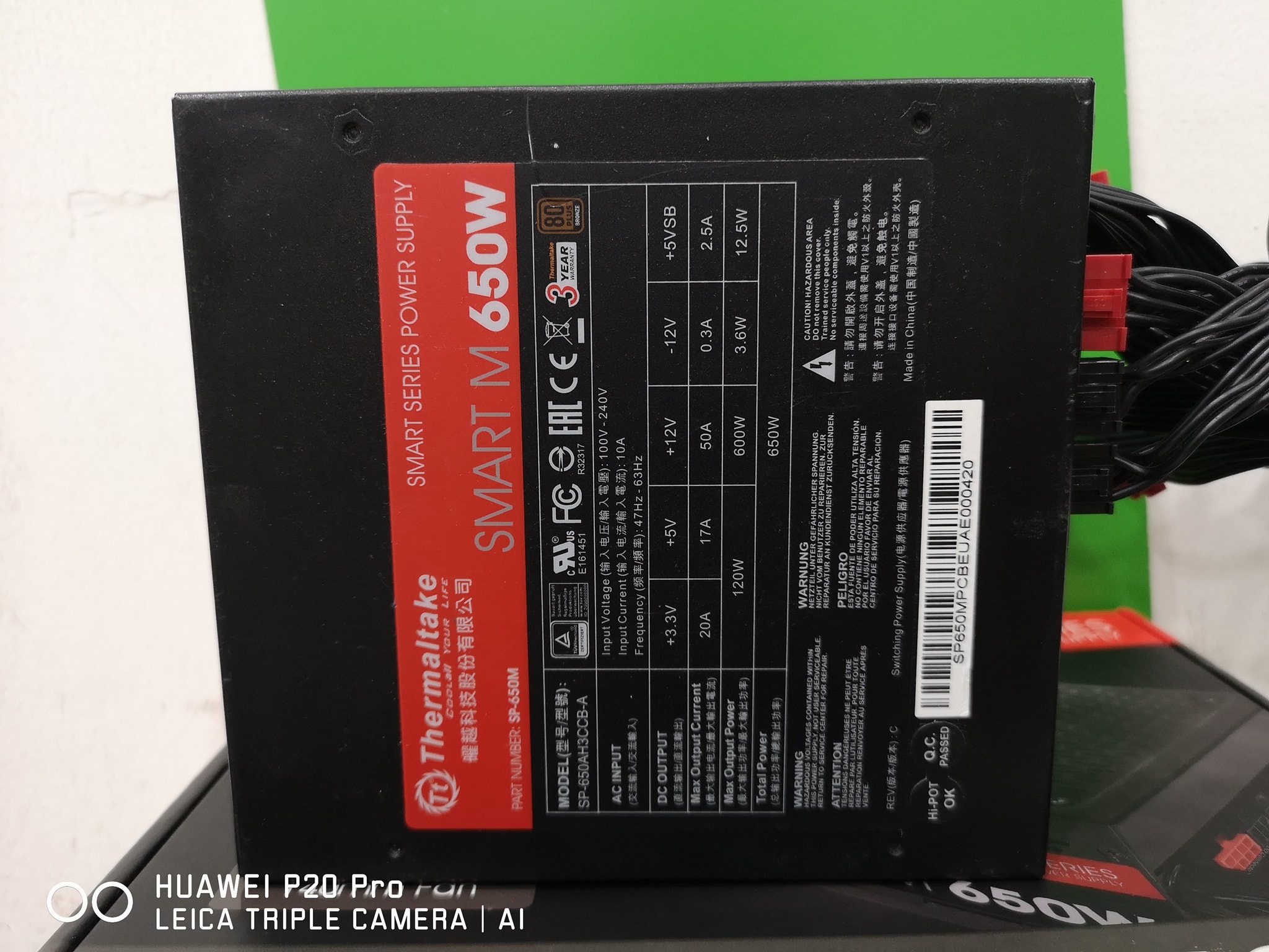 ThermalTake Smart M650 650W. 80+ Bronze ถอดสายได้ มือสองสภาพดีรื้อทำสะอาดให้แล้ว รับประกัน3เดือน