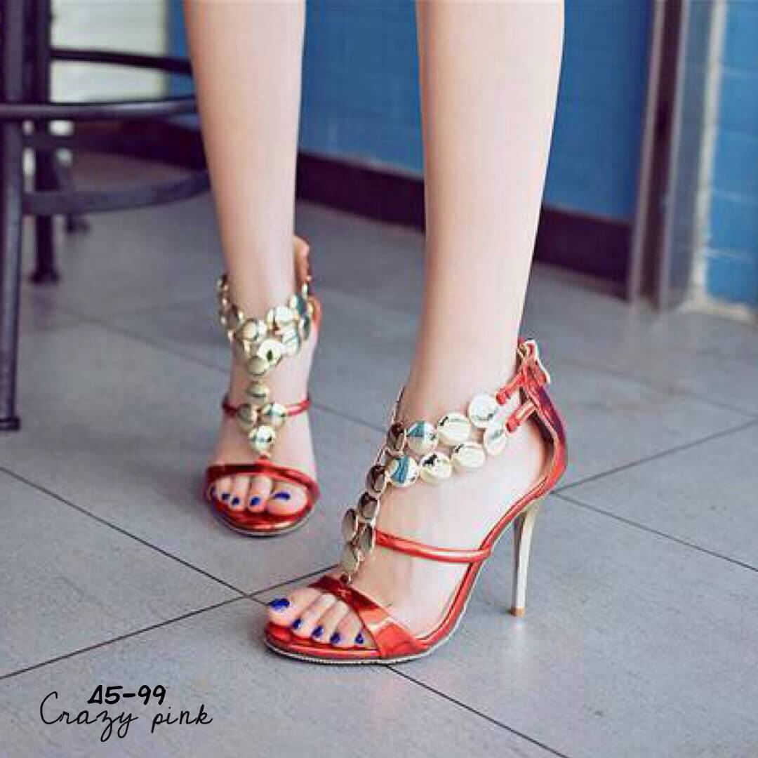 รองเท้าส้นเข็มสไตล์ Jimmy Choo (สีแดง)