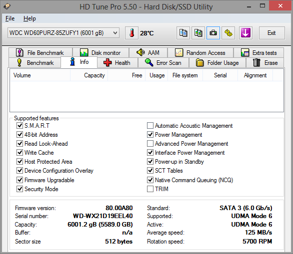 6 TB. WD PURPLE 5700RPM SATA3 (WD60PURZ) JIB05/2022