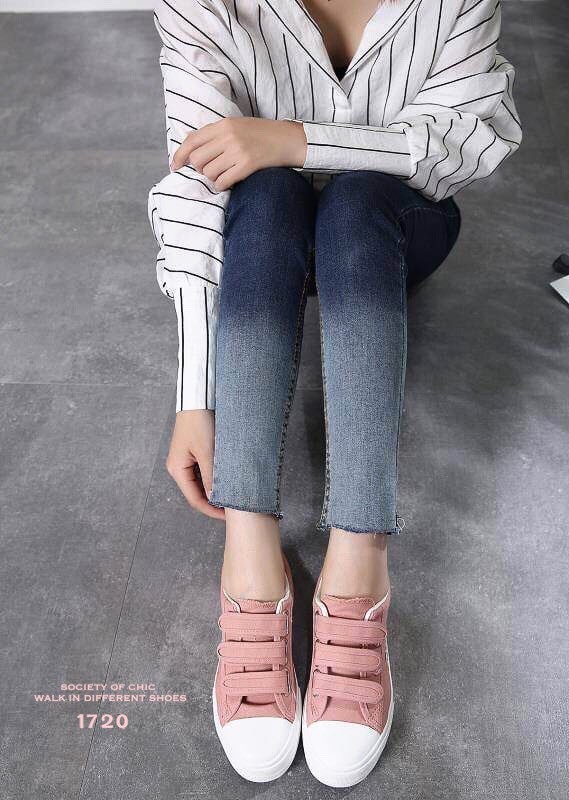 รองเท้าผ้าใบเมจิกเทป Style FILA (สีดำ)