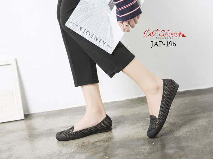 รองเท้าส้นแบนซิลิโคนนิ่ม (สีน้ำเงิน)