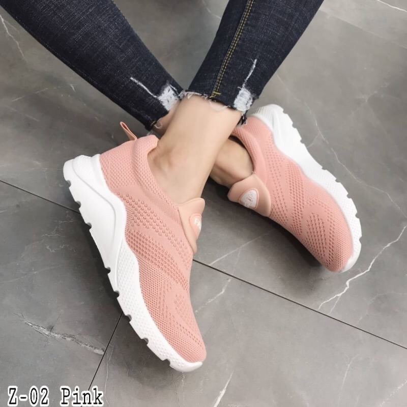 รองเท้าผ้าใบทรงสวมสไตล์Spot (สีชมพู)