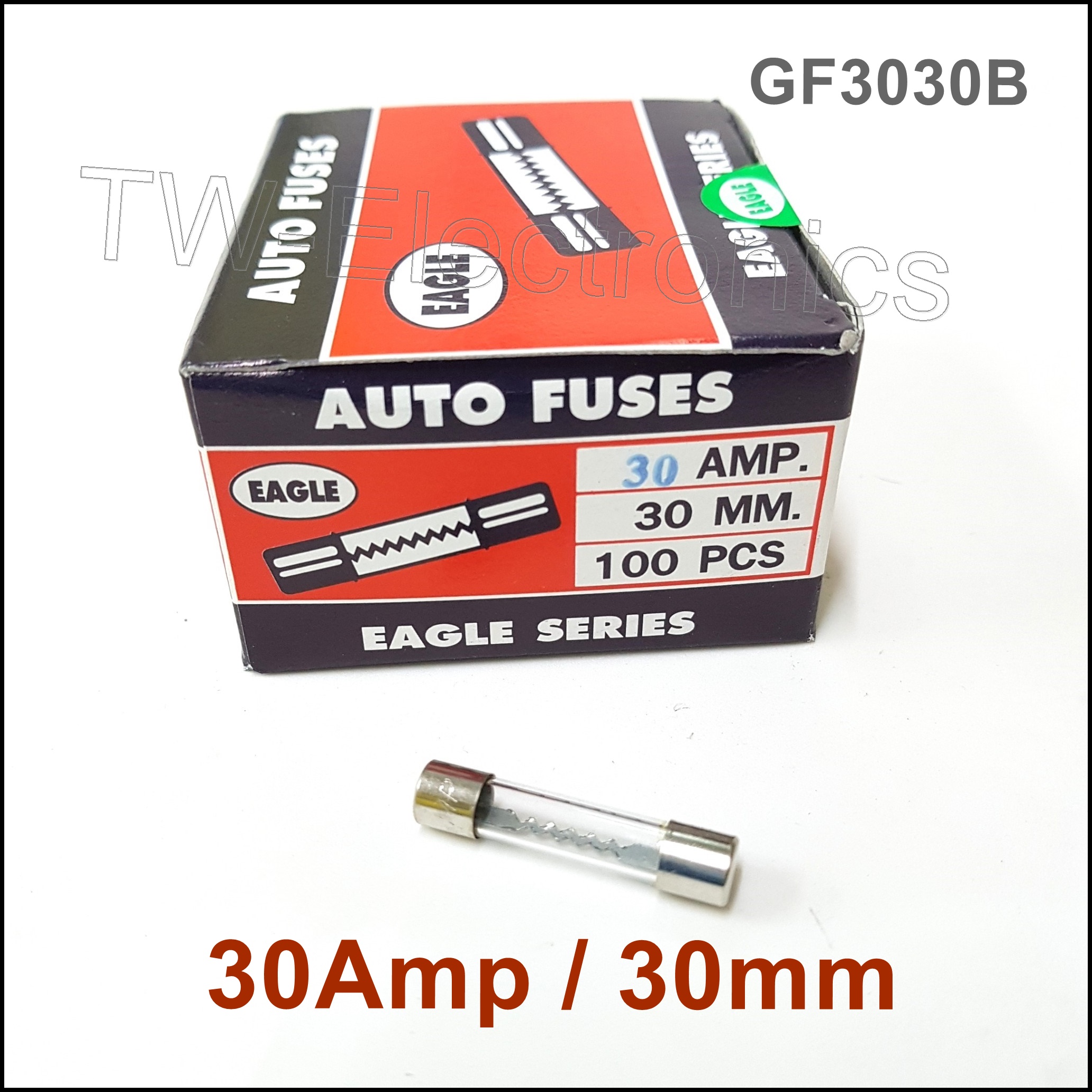 ฟิวส์แก้วยาว 30Amp / 30mm (100หลอด)