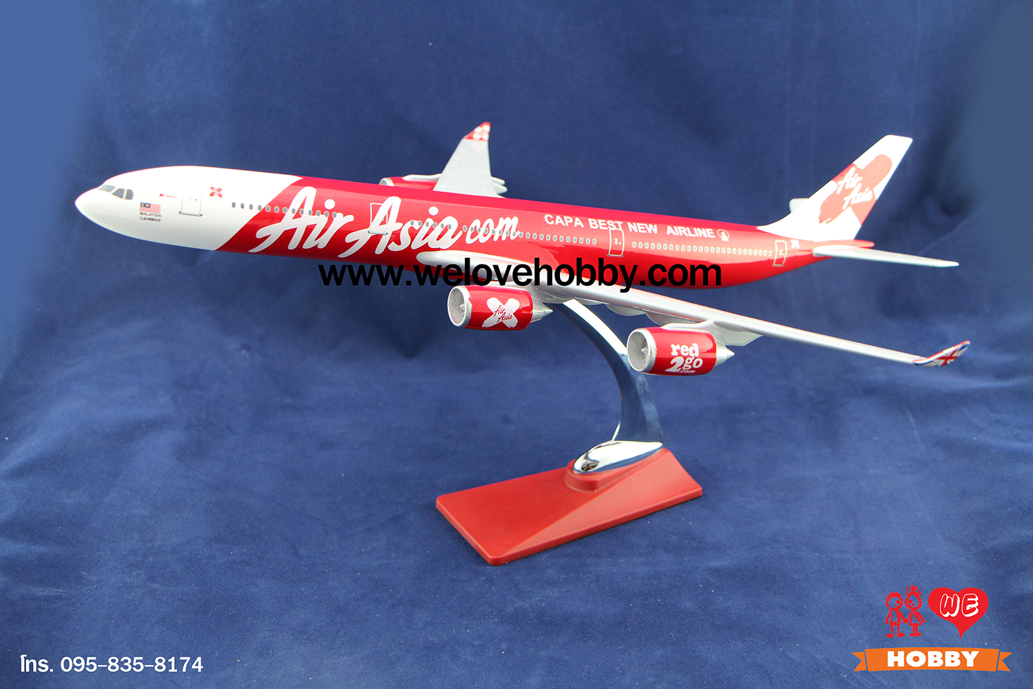โมเดลเครื่องบินแอร์เอเชีย เอ็กซ์ Air Asia X (Airbus A340) 4 ไอพ่น ลำใหญ่