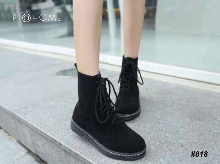 รองเท้าบูทสักหลาดพาสเทล (สีม่วง)