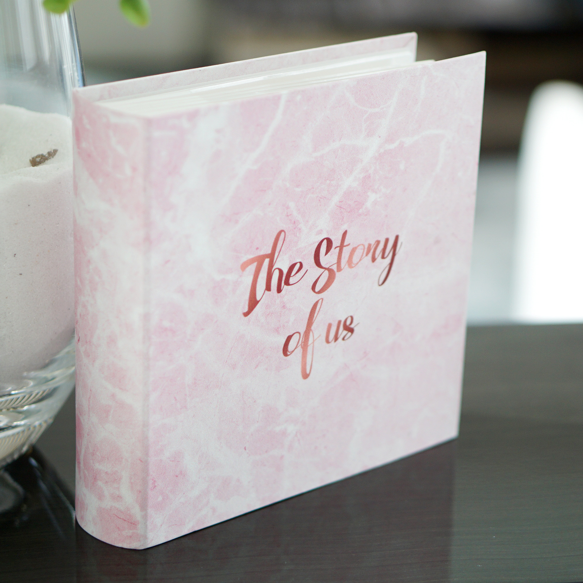 อัลบั้มสั่งทำใส่ชื่อ ลายหินอ่อนสีชมพู - Pink Marble - Copper