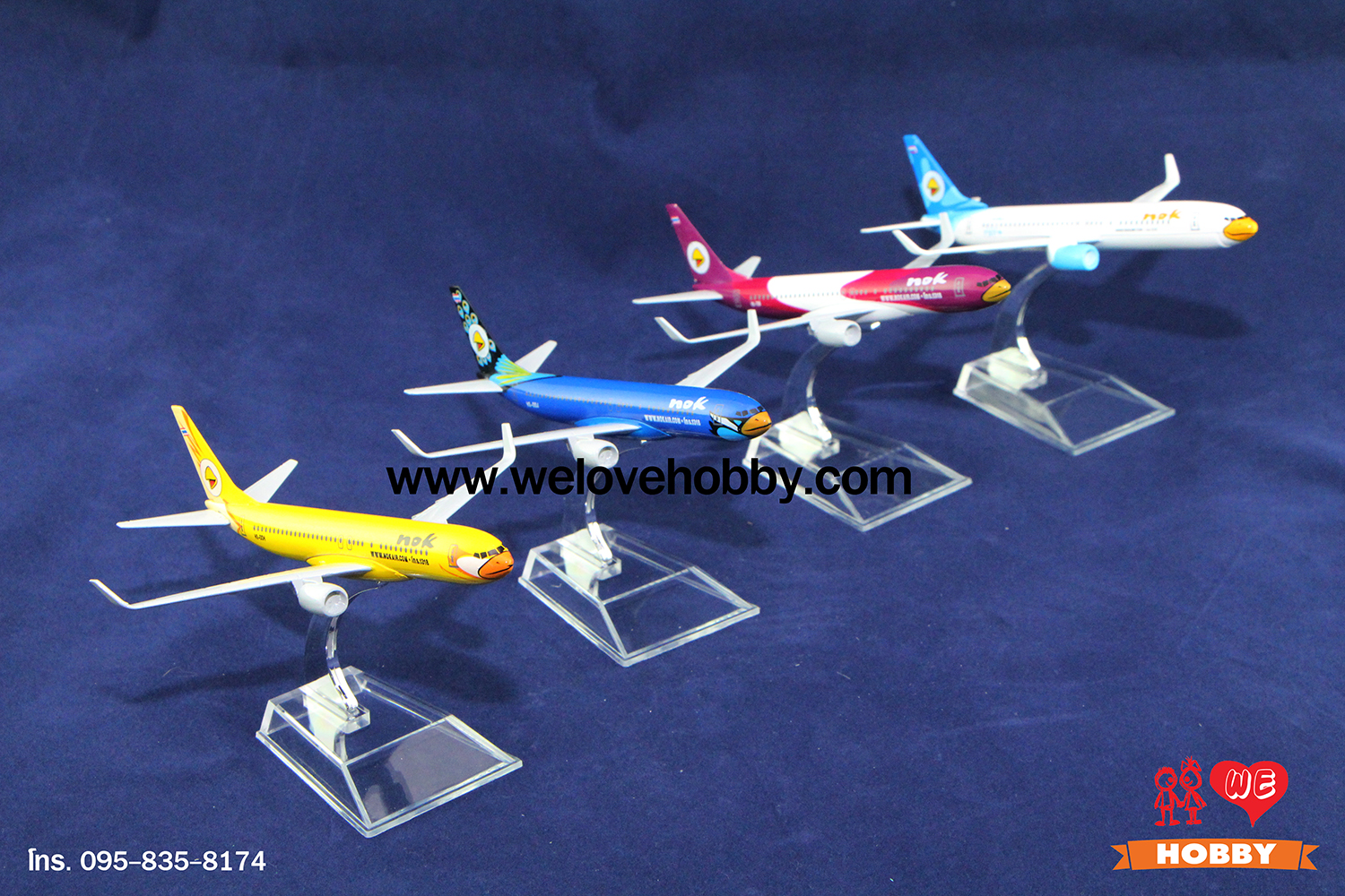โมเดลเครื่องบิน นกแอร์ Nok Air (Boeing737) สีฟ้า-ขาว ประเทศไทย