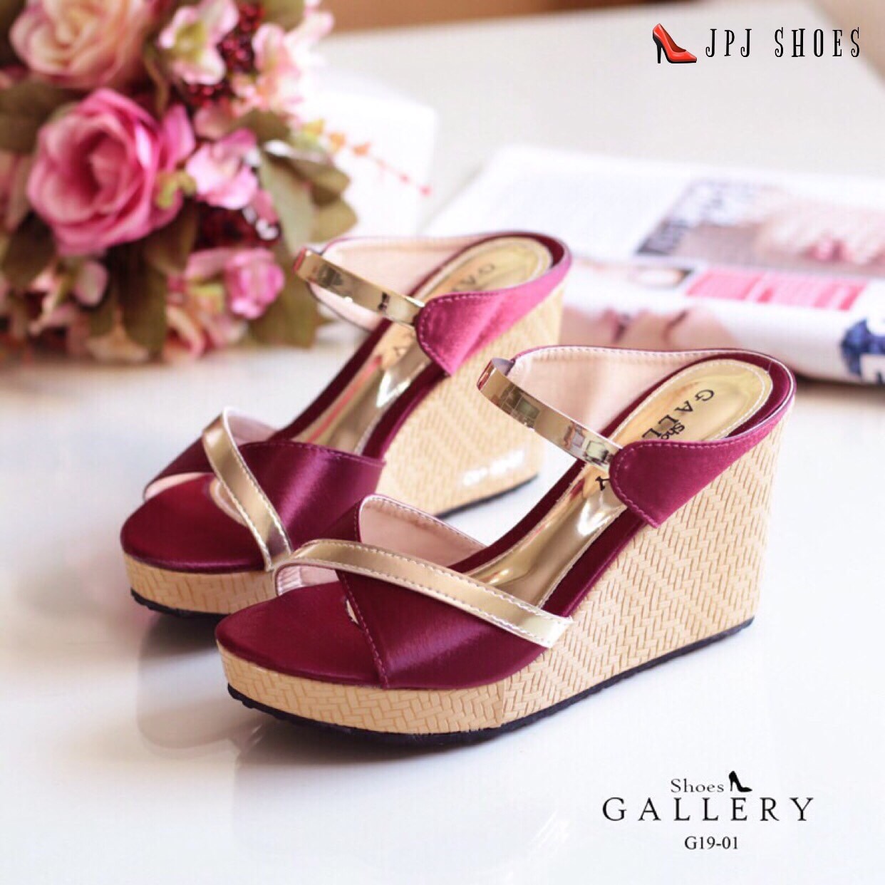 รองเท้า ZARA Wedges Style (สีแดง)