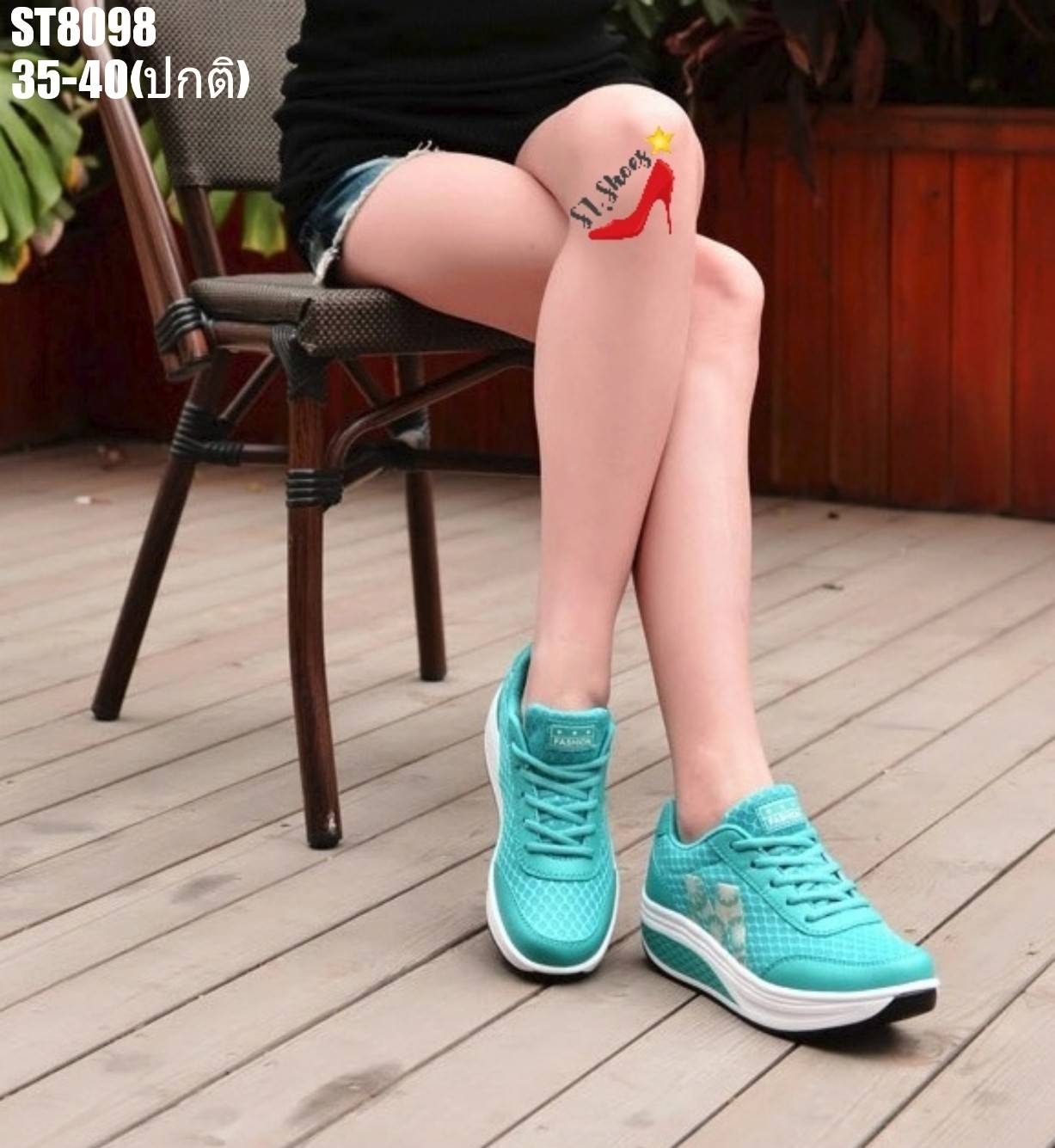 รองเท้าผ้าใบทรงSport โลโก้ M (สีดำ)