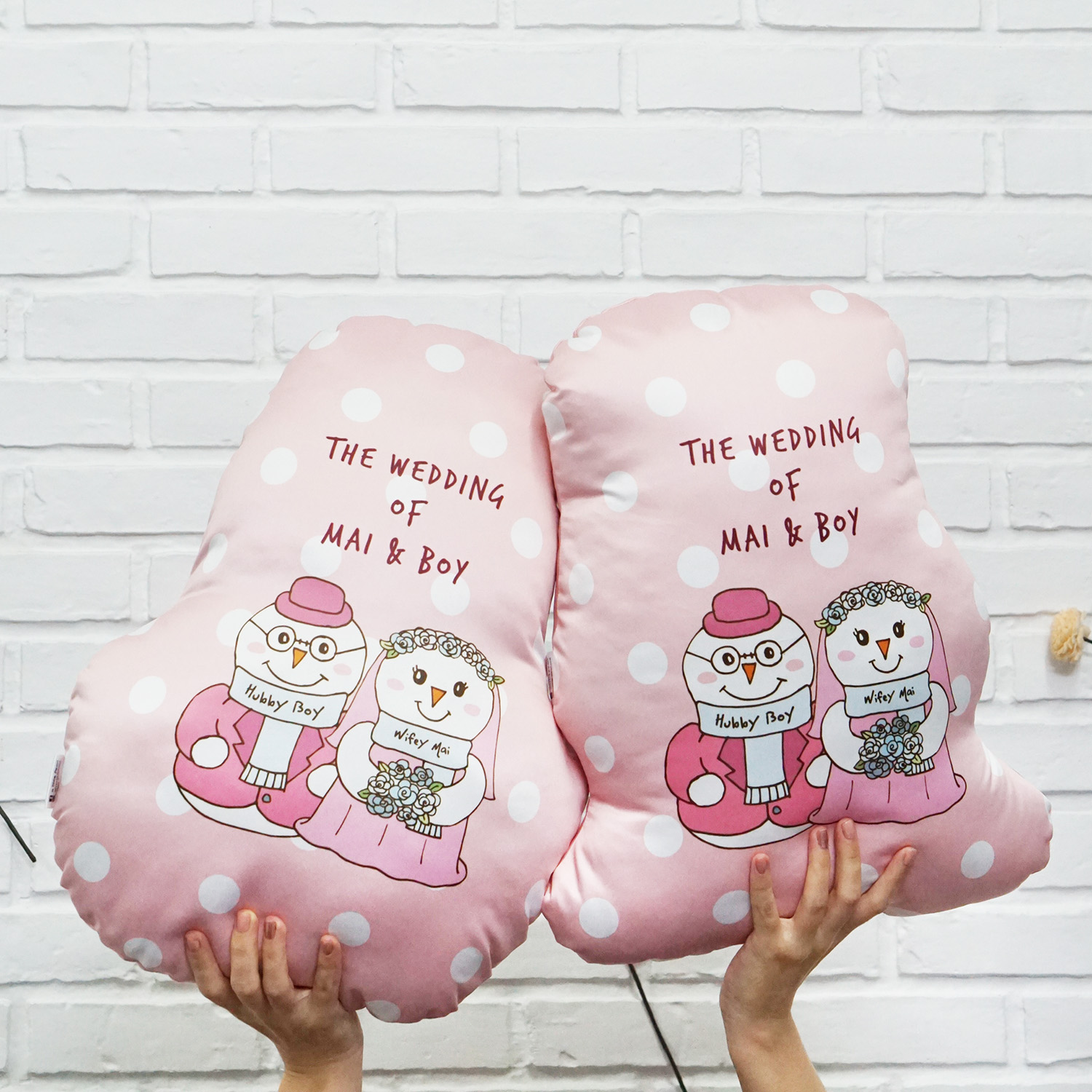 หมอนลาย Snowman - Bride and Groom (ราคาต่อใบ)