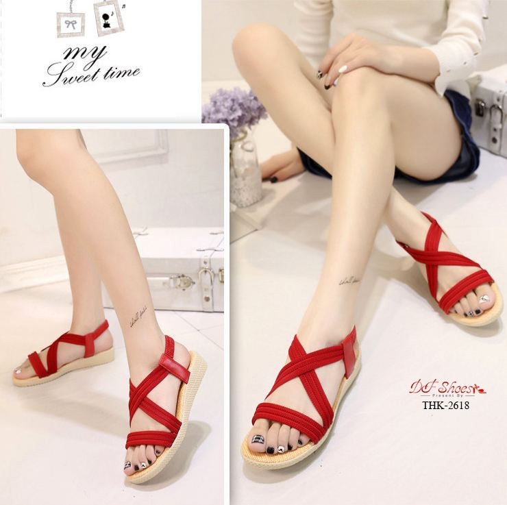 รองเท้าแตะลำลองรัดส้น (สีเบจ)