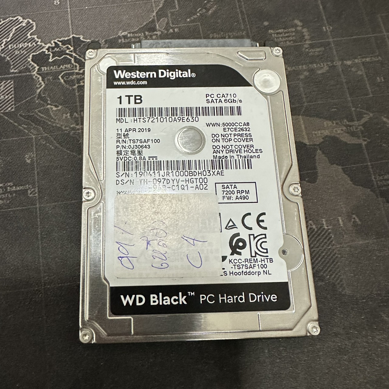 ฮาร์ดดิสก์ WD Black 1TB SATA 2.5 6Gbps 7200RPM" *** 99% ติดเหลือง C4