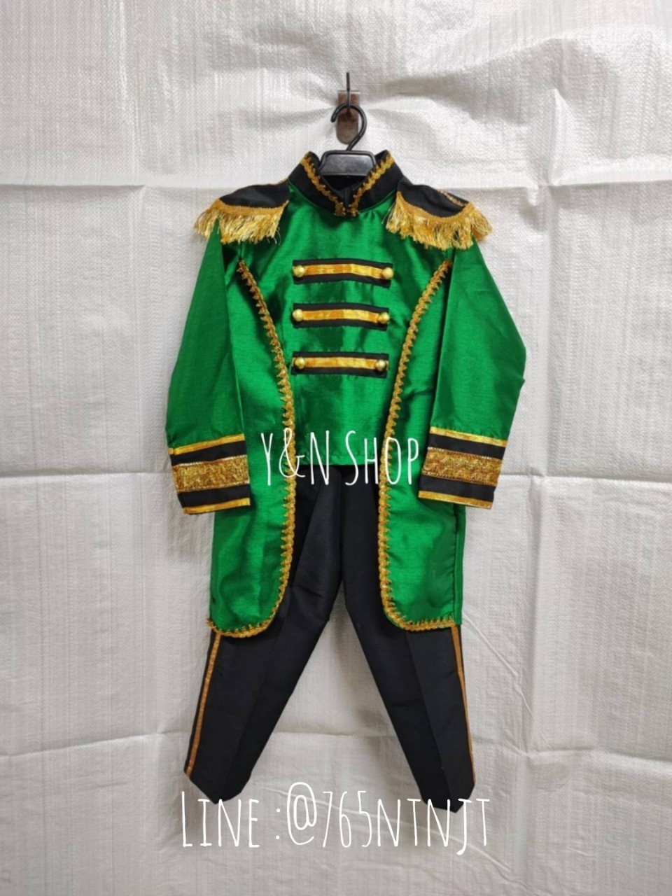 Y&NShop ชุดดรัมเมเยอร์ ชุดเชียร์ลีดเดอร์ เด็กชายอนุบาล-ประถมต้น ชุดผ้าไหมอิตาลี