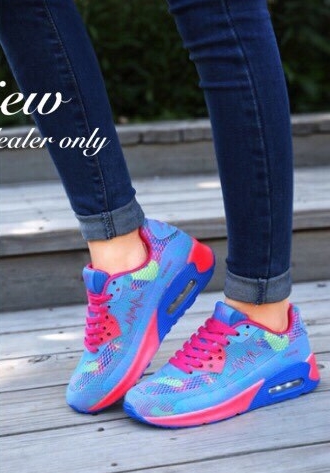 รองเท้าสไตล์ Nike Rainbow Sneakers (สีฟ้า)